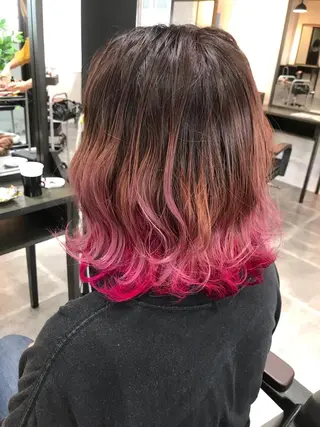 ミディアム カラー 岩谷/ブリーチ 🪽透明感カラーのヘアスタイル