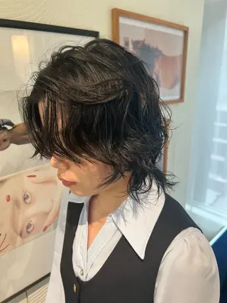 ミディアム カラー パーマ 圧倒的デザイン力 店長🎨RENAのヘアスタイル