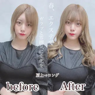 セミロング カラー ヘアアレンジ LAVENDIA 初音のヘアスタイル