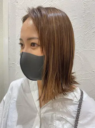 ミディアム カラー 前橋 姫奈のヘアスタイル