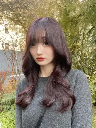 ロング カラー 顔周りカット 【オノザワリョウ】のヘアスタイル