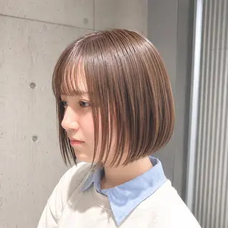 ミディアム カラー ヘアアレンジ ボブ×透明感カラー 特化・リクト💥のヘアスタイル