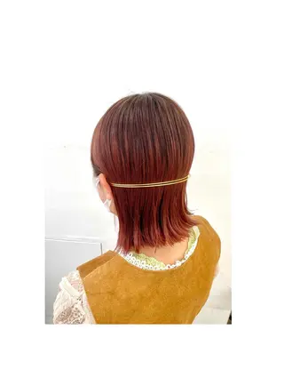 ミディアム カラー やました りなのヘアスタイル