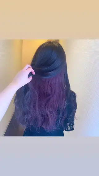 ロング カラー 韓国✖️網紅🖤 パーマYURIYAのヘアスタイル