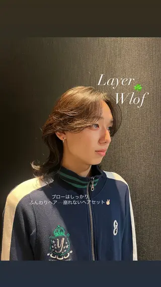 メンズ レイヤーカット/ フェミニン💕/鏡のヘアスタイル