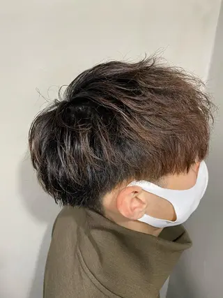 ショート カラー パーマ メンズ 寳泉 章弘のヘアスタイル