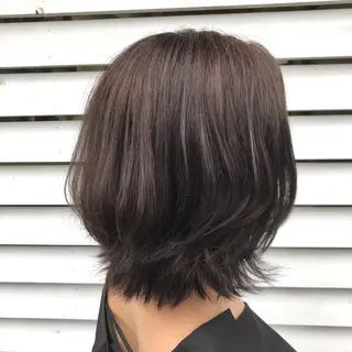 ミディアム カラー 菅沢 奈生のヘアスタイル