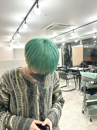 ショート カラー パーマ ヘアアレンジ メンズ キッズ ネイル マツエク・マツパ エビスザキレン／メン ズ／心斎橋🌳のヘアスタイル