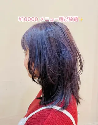 セミロング カラー パーマ 大野 あさみのヘアスタイル