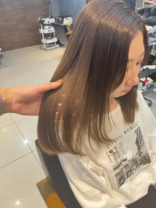 セミロング 透明感カラー🤎 ゆりのヘアスタイル