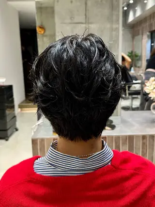 ミディアム パーマ メンズ 横浜/メンズ特化/ Farbe/田中颯斗のヘアスタイル