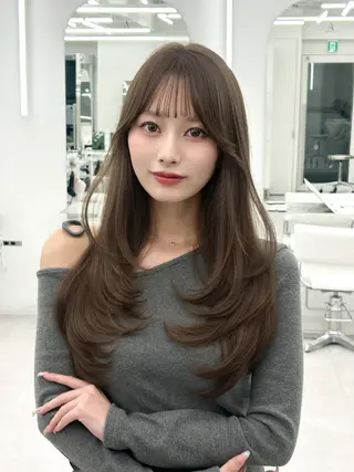 ロング カラー 透明感カラー 古山 結季🌙🖤のヘアスタイル