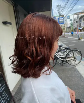 ミディアム カラー パーマ ヘアアレンジ 川上 麻梨阿のヘアスタイル