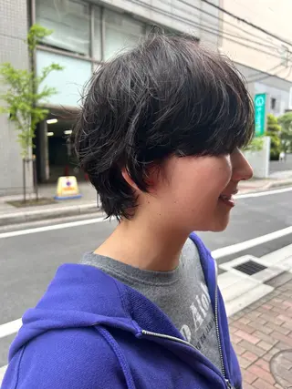 ショート パーマ デザインカット/ パーマ/nanaのヘアスタイル