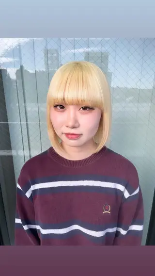 ミディアム カラー 暖色カラー🍒 ケアブリーチ/akiのヘアスタイル