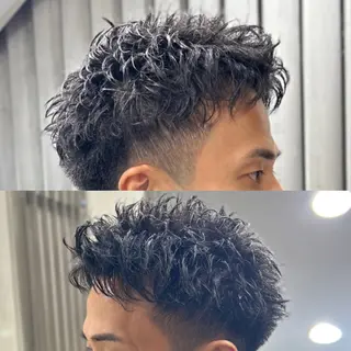 ショート パーマ メンズ トミモト アユムのヘアスタイル