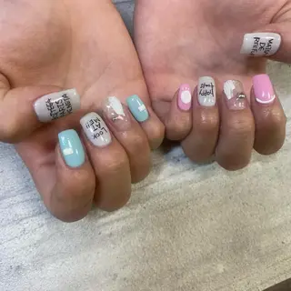 ショート カラー パーマ ヘアアレンジ メンズ キッズ ネイル マツエク・マツパ アイブロウ 今福鶴見ネイル 8(エイト)のネイルデザイン
