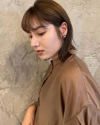 ミディアム カラー ボブ/ミディアム RIONAのヘアスタイル