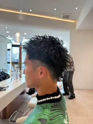 ショート パーマ メンズ メンズショート/ピン パーマ/新宿/フウガのヘアスタイル