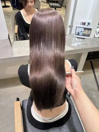 セミロング yui/ラベンダー/ ピンク/ワインレッドのヘアスタイル