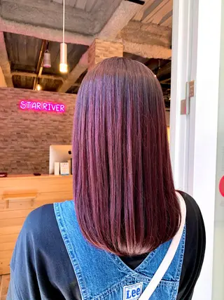 セミロング カラー 吉田 聡一のヘアスタイル