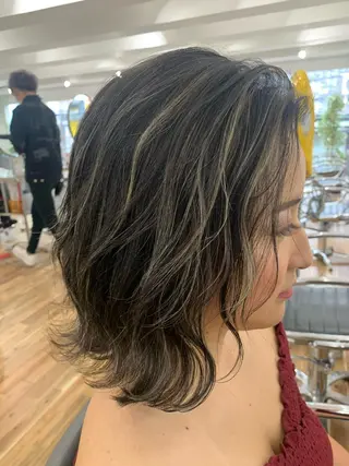 ミディアム カラー Reb_keiji 👑小倉圭司のヘアスタイル