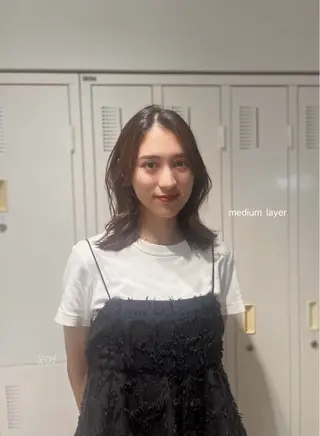 ミディアム カラー 梅田酸性縮毛矯正/ 韓国ヘア/ユナ🩰のヘアスタイル