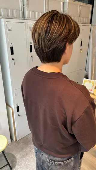メンズ non. ダブルカラー🎀🤍のヘアスタイル