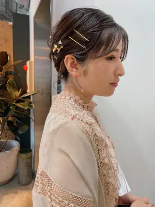 ショート カラー ヘアアレンジ ブリーチなしカラー/ 髪質改善/寺門束のヘアスタイル