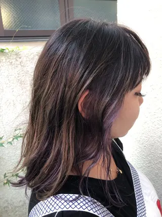 ミディアム カラー パーマ ヘアアレンジ 【白髪ぼかし 専門GBG】自由が丘のヘアスタイル