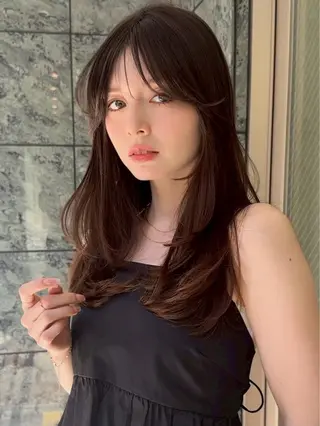 セミロング カラー 透明感カラー Lity🤍ྀིaiのヘアスタイル