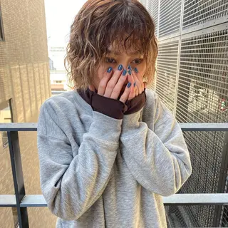 ミディアム カラー パーマ ヘアアレンジ メンズ 東 寛道のヘアスタイル