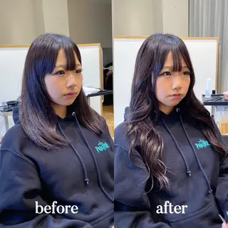𝐲𝐮𝐮𝐦𝐢 エクステ/ 艶カラーのヘアスタイル