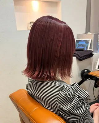 ミディアム カラー 【完全個室】髪質改善 暖色カラー/山崎唯奈のヘアスタイル