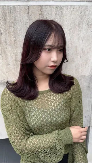 ミディアム カラー 韓国系レイヤー特化 hiroのヘアスタイル