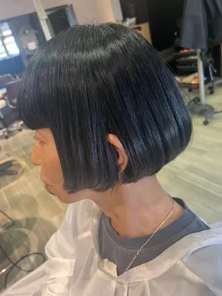 ミディアム カラー 【南草津】髪質改善 ヘナカラー＆縮毛矯正のヘアスタイル