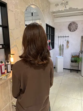 ミディアム パーマ 髪質改善カラー/美髪 矯正/茅場　悠介のヘアスタイル