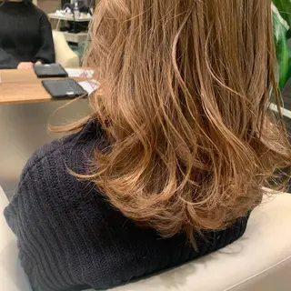 セミロング カラー 【完全個室】髪質改善 暖色カラー/山崎唯奈のヘアスタイル