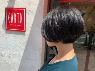 ショート カラー パーマ ヘアアレンジ 葛西 縮毛矯正のプロ ブリーチ矯正 青木俊のヘアスタイル