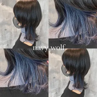 ミディアム カラー ウルフカット ハッシュカット/七海のヘアスタイル