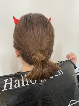 セミロング カラー パーマ ヘアアレンジ Hiroshi ヒロシのヘアスタイル