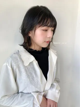 ミディアム カラー パーマ ヘアアレンジ メンズ キッズ ネイル マツエク・マツパ yukimi .のヘアスタイル