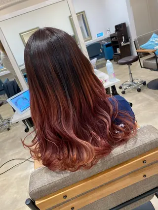 ロング カラー 饒平名 知也のヘアスタイル