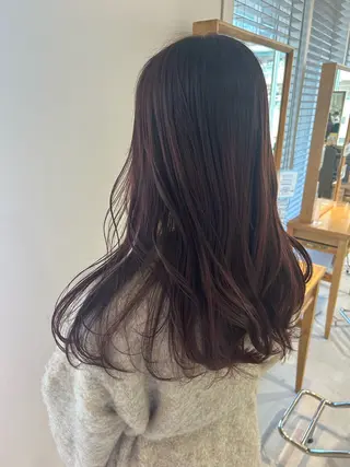 ロング 関口 桃花🌷 暖色カラーのヘアスタイル