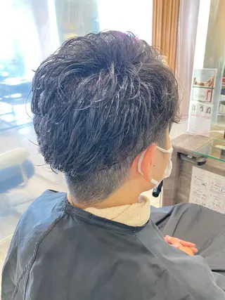パーマ メンズ 小顔レイヤー/ ベージュ🤍Rieのヘアスタイル