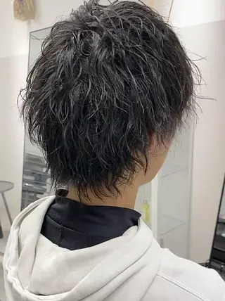 メンズ ショート パーマ メンズ&ショート LEA山村真史のヘアスタイル