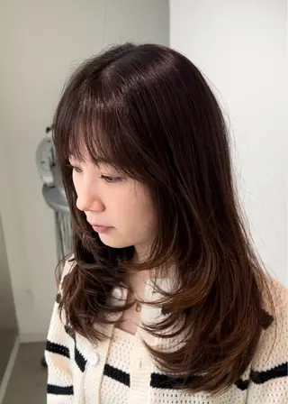 ロング カラー 艶ハイトーン‪‪🔆 ️️️安座間 希のヘアスタイル