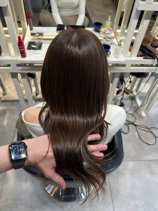 セミロング 恵比寿韓国レイヤー× 艶透明感カラー大場のヘアスタイル