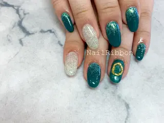 ネイル ネイルリボン 受付スタッフのネイルデザイン