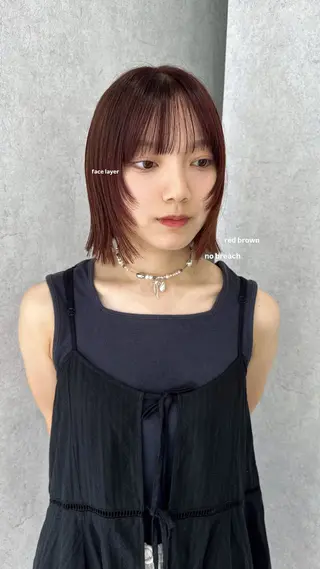 ショート カラー 韓国レイヤーカット/ 艶カラー/ noaのヘアスタイル